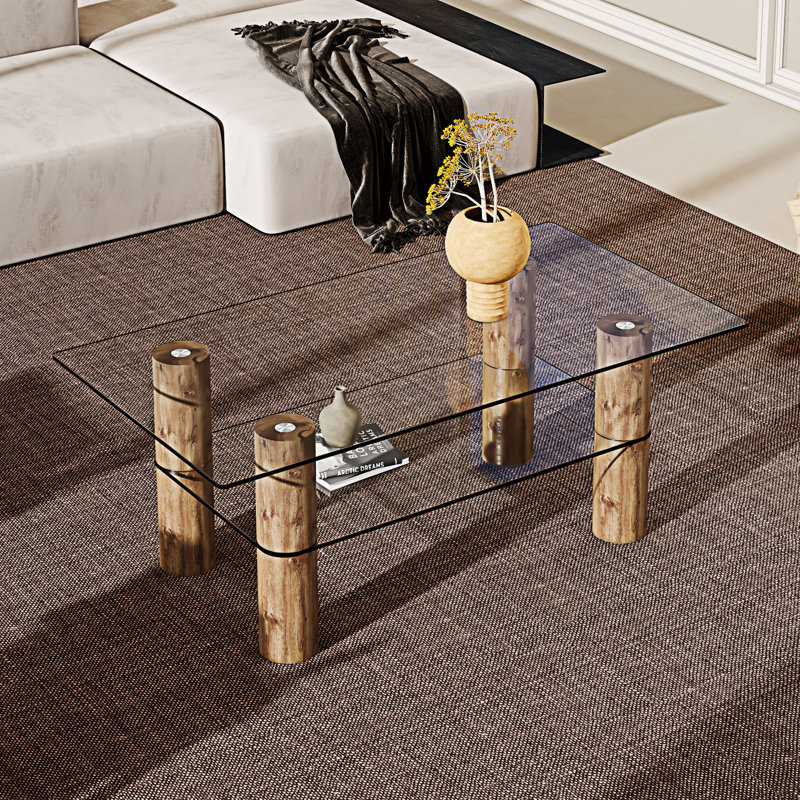 Table basse avec tablette, Bois