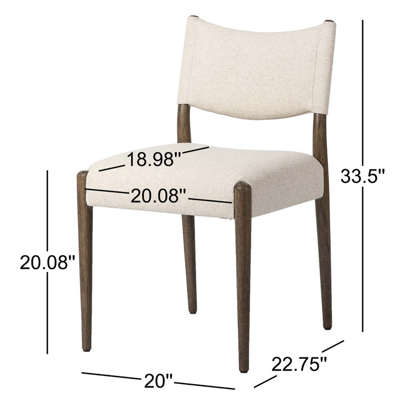 Jayla Upholstered Dining Chair, Antique Walnut, Antwerp Natural