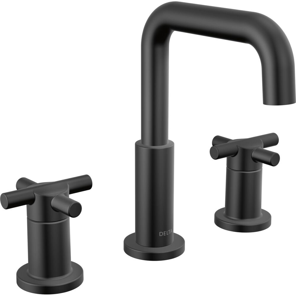 Nicoli Widespread Faucet with Drain Assembly, Matte Black