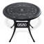 Ensemble de salle à manger 3 pièces en aluminium coulé toutes saisons comprenant 2 chaises pivotantes et une table ronde avec cadre noir-7149955