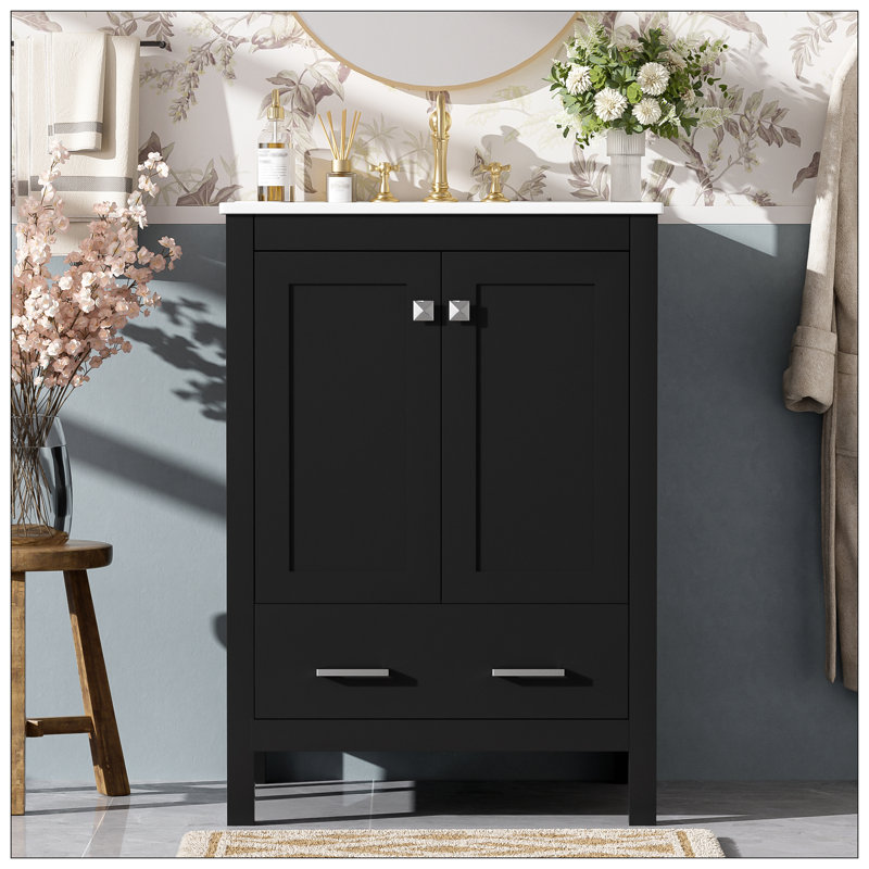 Meuble-lavabo pour salle de bain, Noir