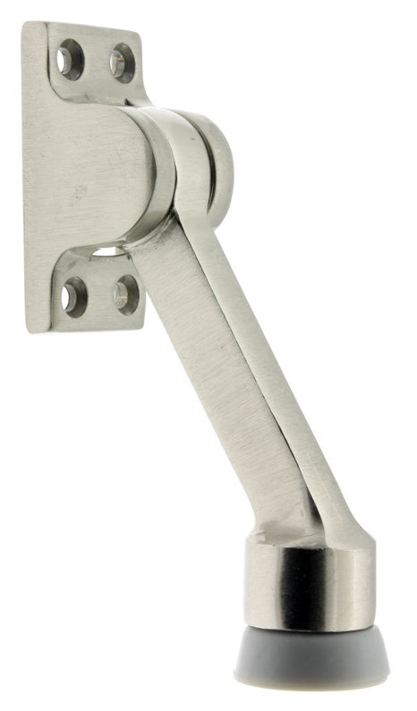 Solid Brass Kick Stop, Satin Nickel