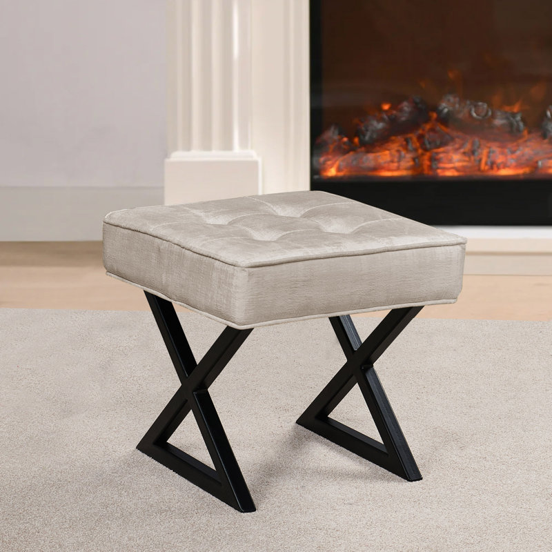 45.7cm Wide Square Solid Colour Standard Ottoman, Simply Taupe 