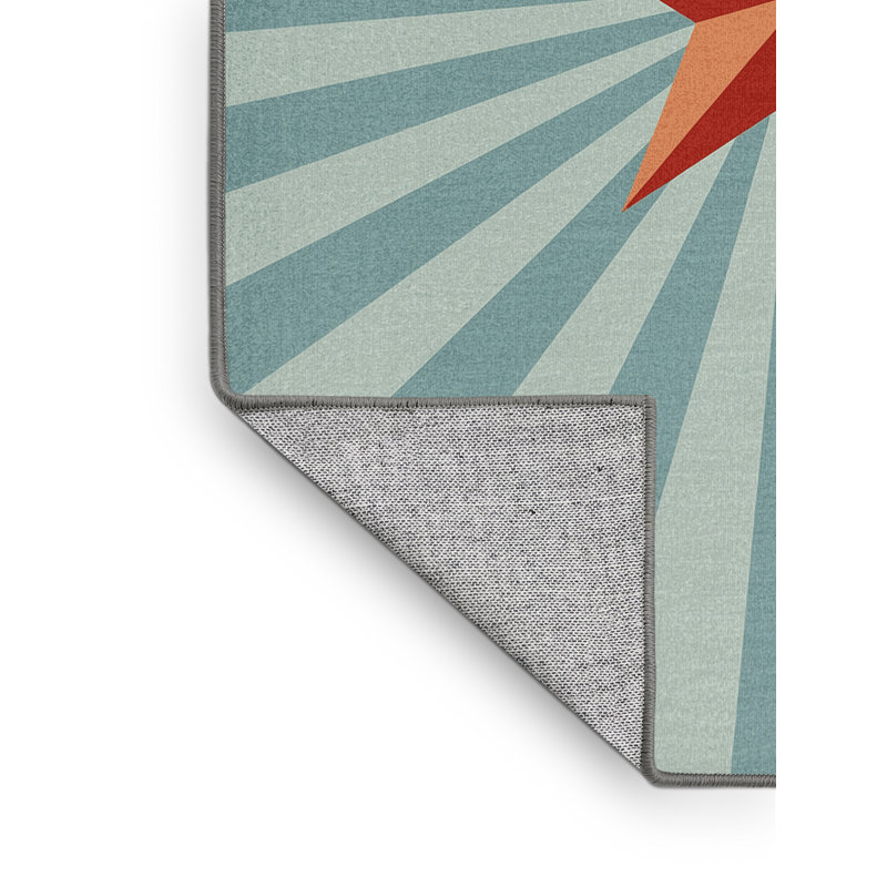 Tapis gris moderne et contemporain lavable à la machine Bucktown du 4 juillet - Reliure grise, 7 x 10