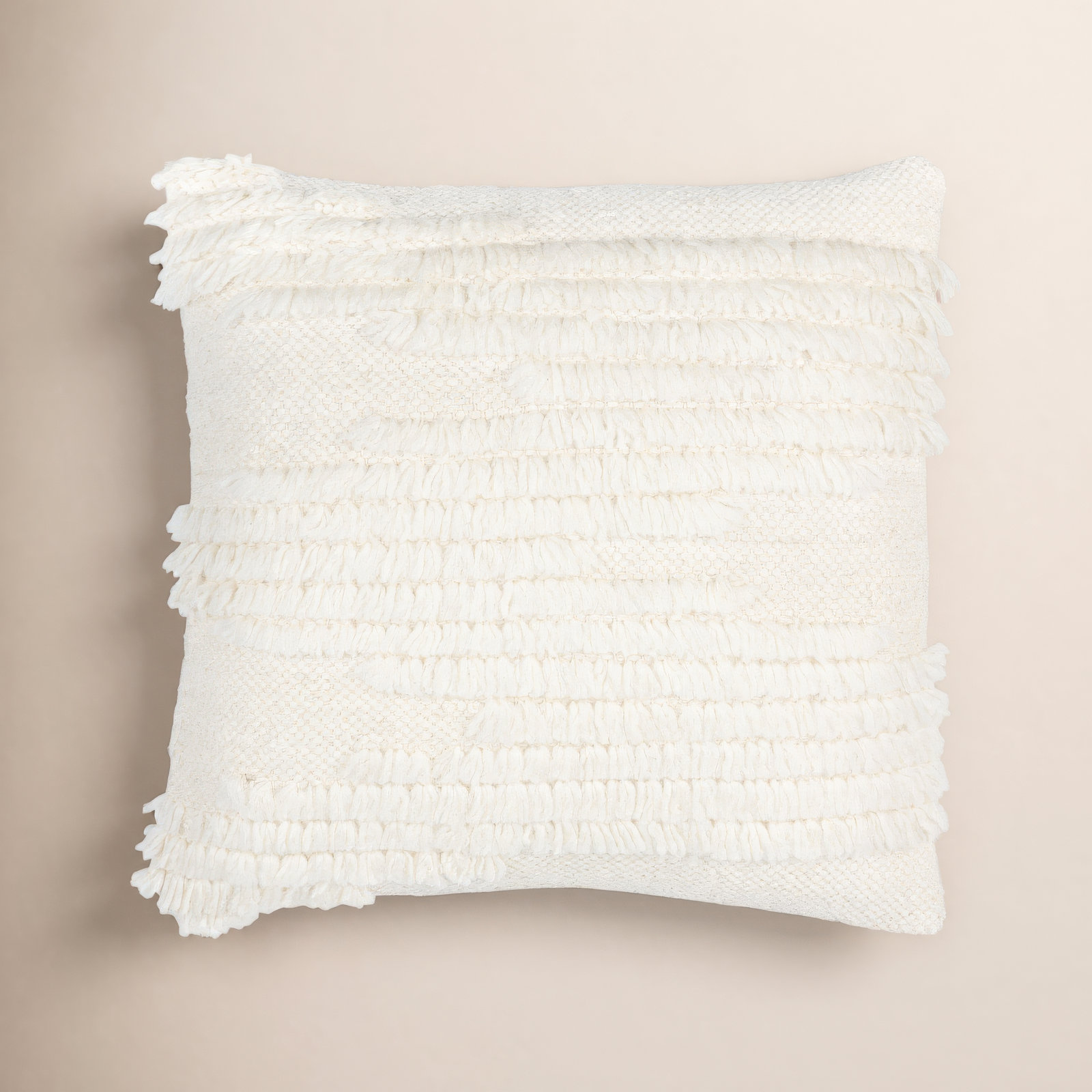 Emberly Ruffled Throw Pillow, 20" x 20", Down