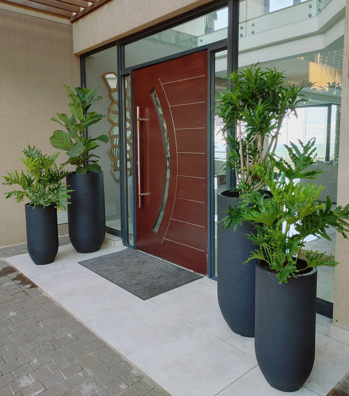 Ebern Designs - Pot à fleurs rond verticale H 27,5 pi, H 27,50 po x l 13 po x P 13 po