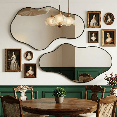 Ensemble de miroirs muraux asymétriques irréguliers