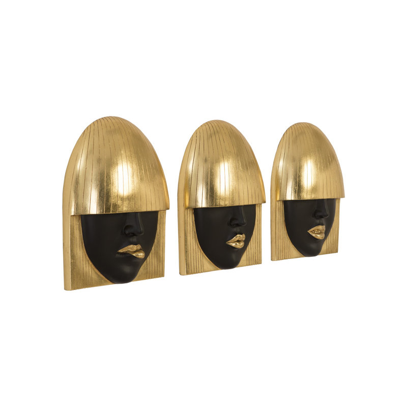 Fashion Faces Wall Décor, Gold Leaf/Black