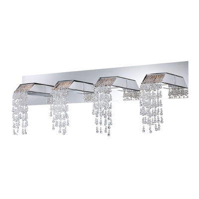  Barre d'éclairage de salle de bain 4 lumières chrome