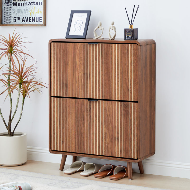 12 Pair Shoe Storage Cabinet, Walnut