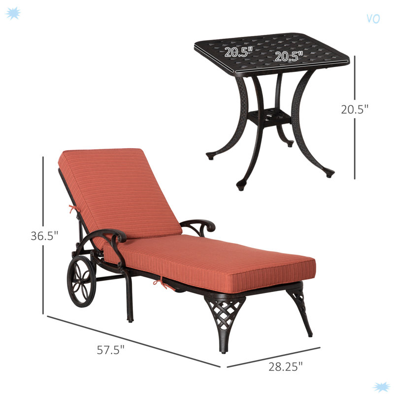 Méridienne réglable en aluminium, fauteuil inclinable 4 positions