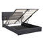 Grand lit plateforme tapissier avec système de rangement hydraulique, structure de lit robuste et moderne avec rangement relevable, aucun sommier tapissier requis,-2045565808