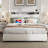 Full Size Bed Frame With Headboard And Storage, Built-In Outlets, No Noise, Box Spring, White Metal Bedroom Furniture Quiet,-515947155-515947153