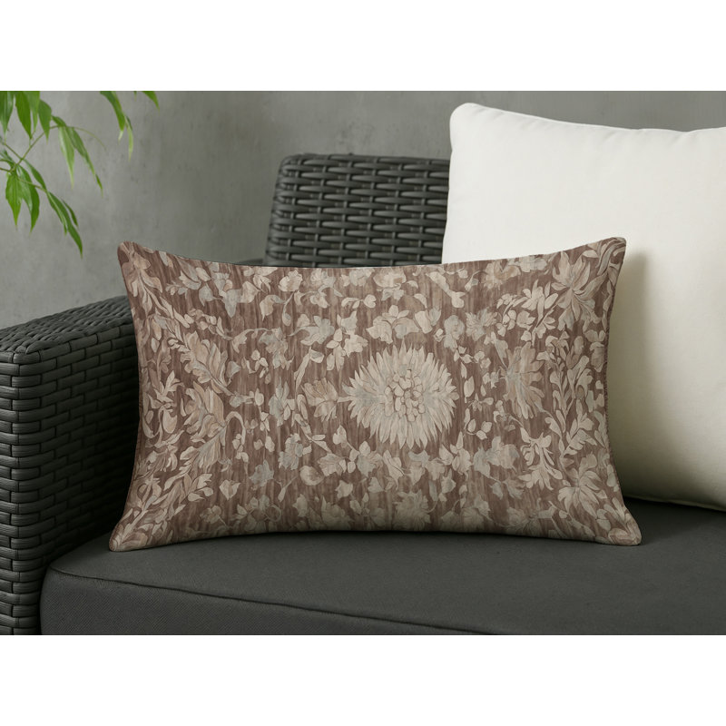 Coussin décoratif intérieur et extérieur Modern, Taupe / crème / beige abstrait, Rectangle H 20 po x l 14 po