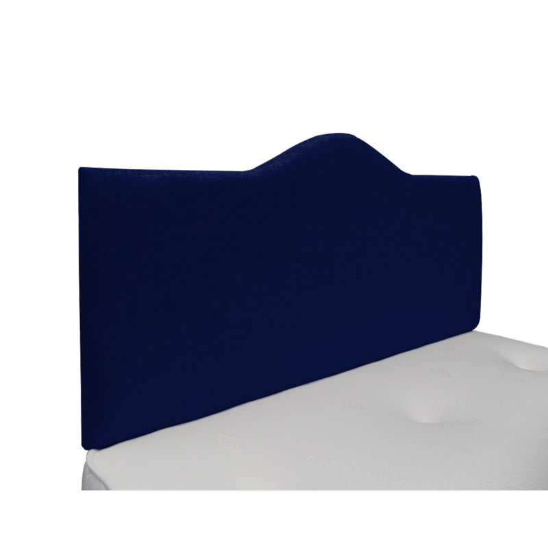 Burbank Upholstered Headboard, Double (4'6), Midnight Blue, 100% Linen