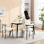 2 chaises de salle à manger blanches - Design rond moderne avec rembourrage en mousse confortable de 2, siège élégant avec revêtement en boucle souple
