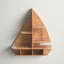 Tablette murale en bois 8 voiliers