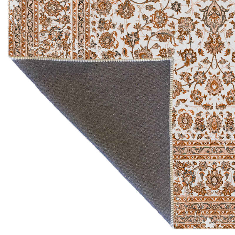 Tapis décoratif beige à motif traditionnel traditionnel, Tapis de couloir 3 pi 9,81 po x 9 pi 10,11 po