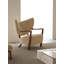 Fauteuil Sherpa en bois de frêne de style milieu du siècle avec repose-pieds pour salon.