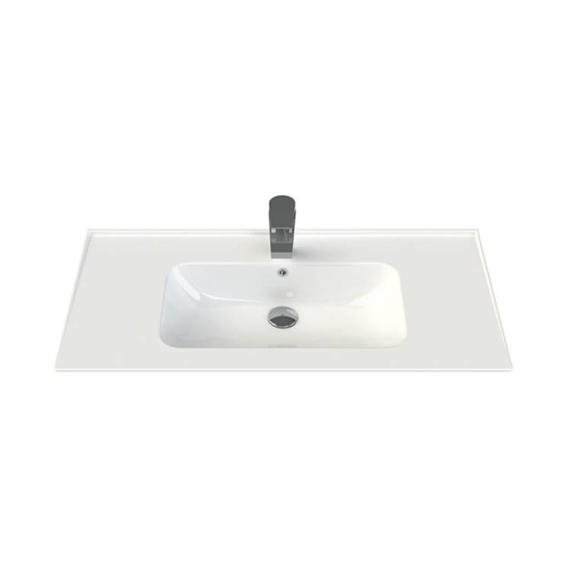 CeraStyle By Nameeks 18.6'' Ceramic Rectangular Bathroom Sink with Overflow, Single Hole Faucet