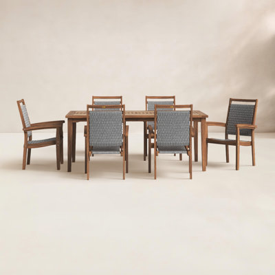 Fleur 76'' Rectangular 6 - Person Outdoor Dining Set