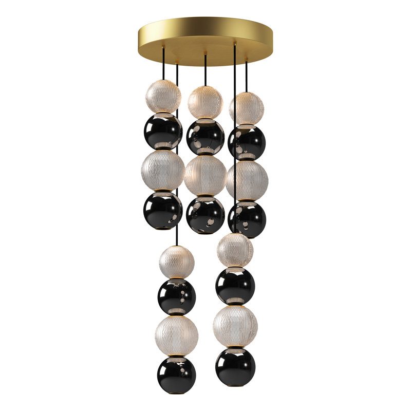 Onyx 5 - Light LED Pendant, Natural Brass