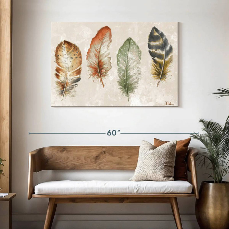 Kerner Watercolor Feathers, 30" H x 45" W