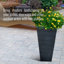 IDEALIST Ribbed Light Concrete Garden Tall Planter, Outdoor Plant Pot with Tapered Shape-900550931-900550934