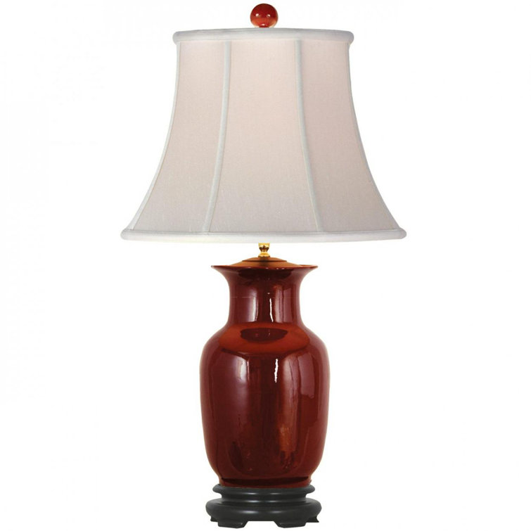 Metal Lux 231.121.04 ARIA Table Lamp Abat-Jour Red Glass