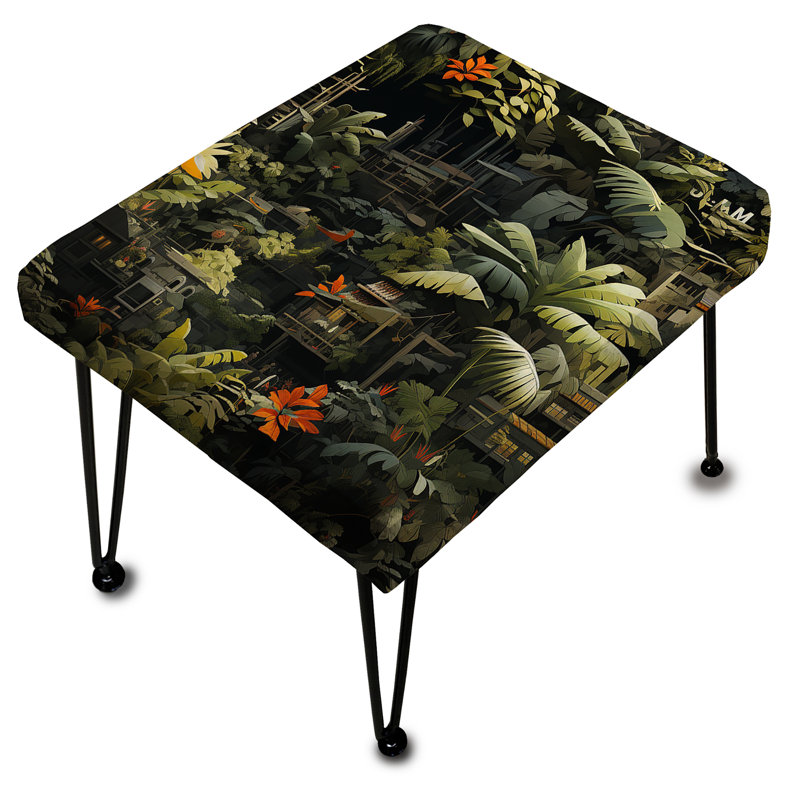 Urban Jungle Collage - Repose-pieds rectangulaire tropical
