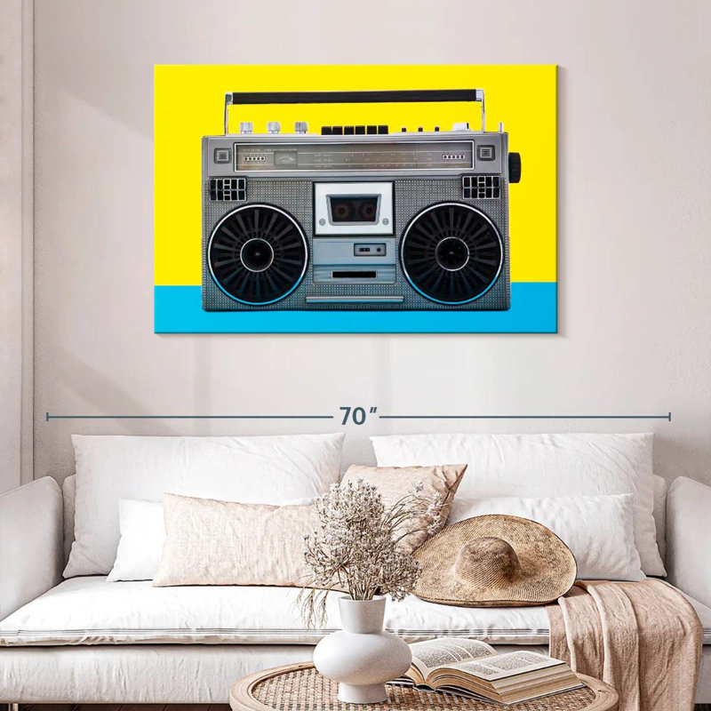Boombox rétro, H 30 po x l 45 po