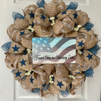 Patriotic Burlap Wreath From Sea To Shining Sea