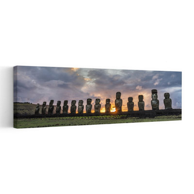 Île de Pâques, Moai, coucher de soleil, art contemporain abstrait et coucher de soleil
