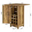 Table de bar carrée 31,5 "avec rangement, table de pub rustique brun avec porte-bouteilles