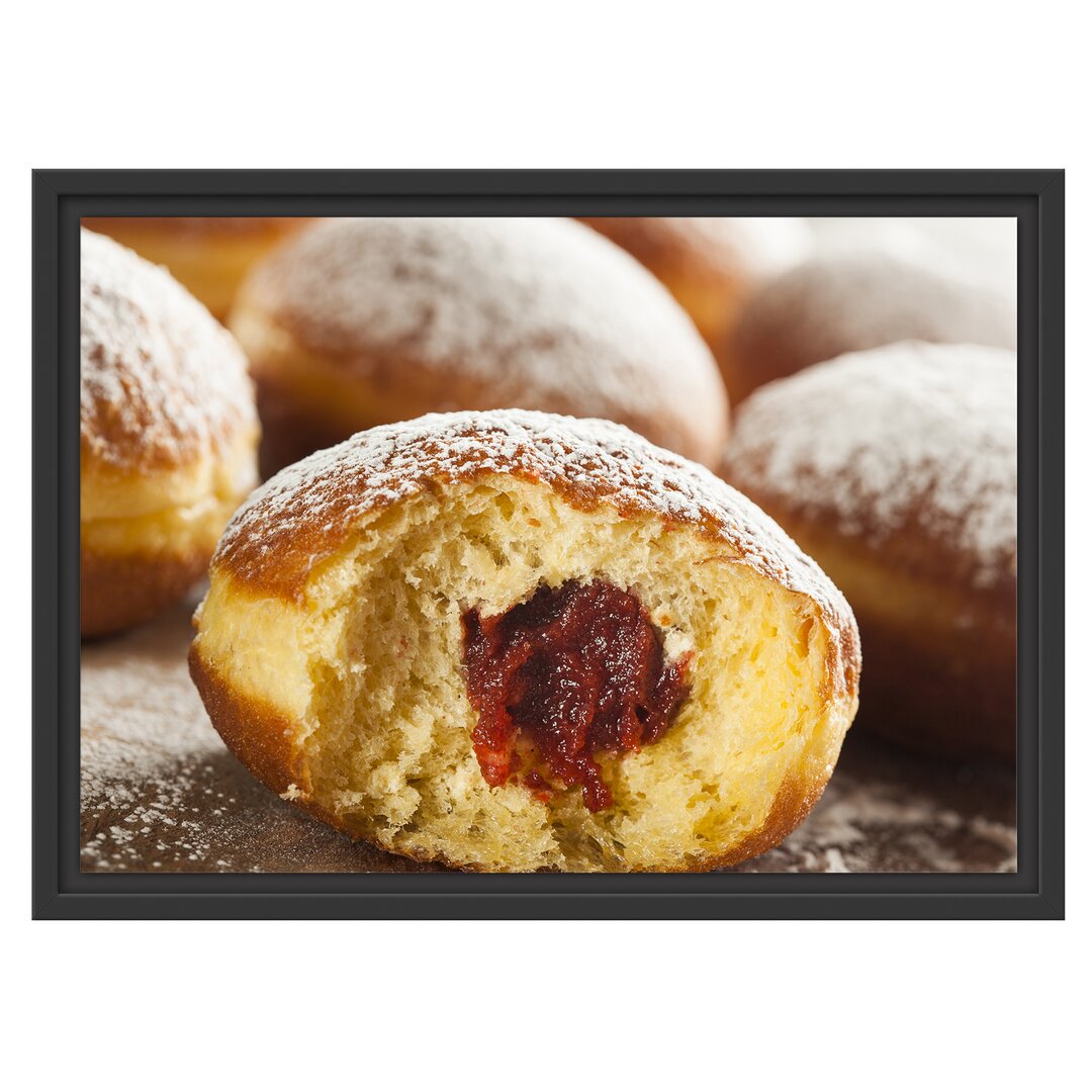 Gerahmtes Wandbild Lecker gefüllte Krapfen