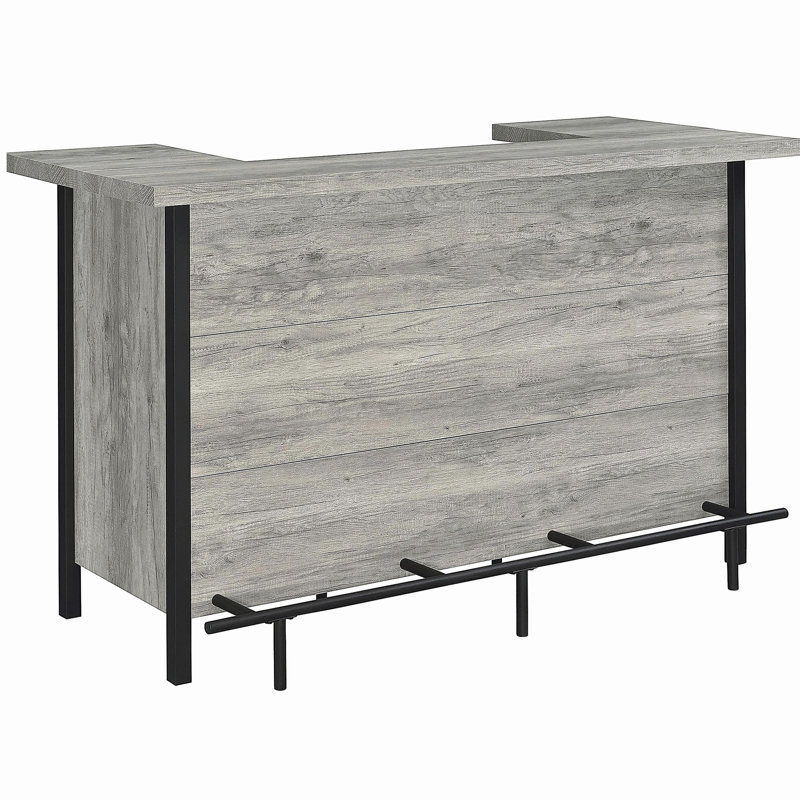 Menimen Grey Driftwood Freestanding Bar Unit