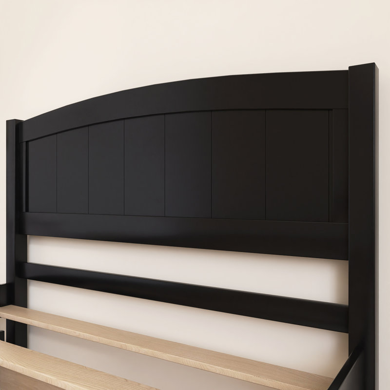Wood Twin Size Platform Bed With 2 Drawers, Espresso
