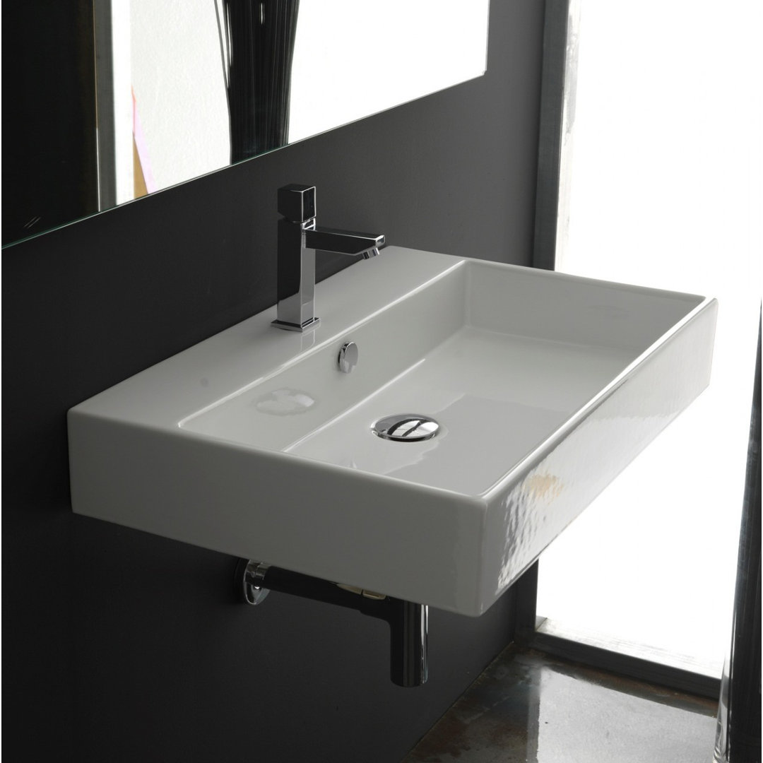 Unlimited White Rectangular Dual Mount Bathroom Sink with Overflow WS Bath Collections Faucet 