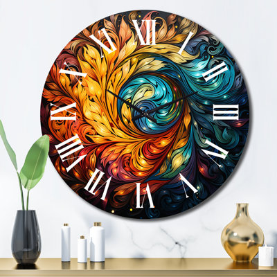 Colorful Indian Art Mystic Rangoli III - Indian Wall Clock