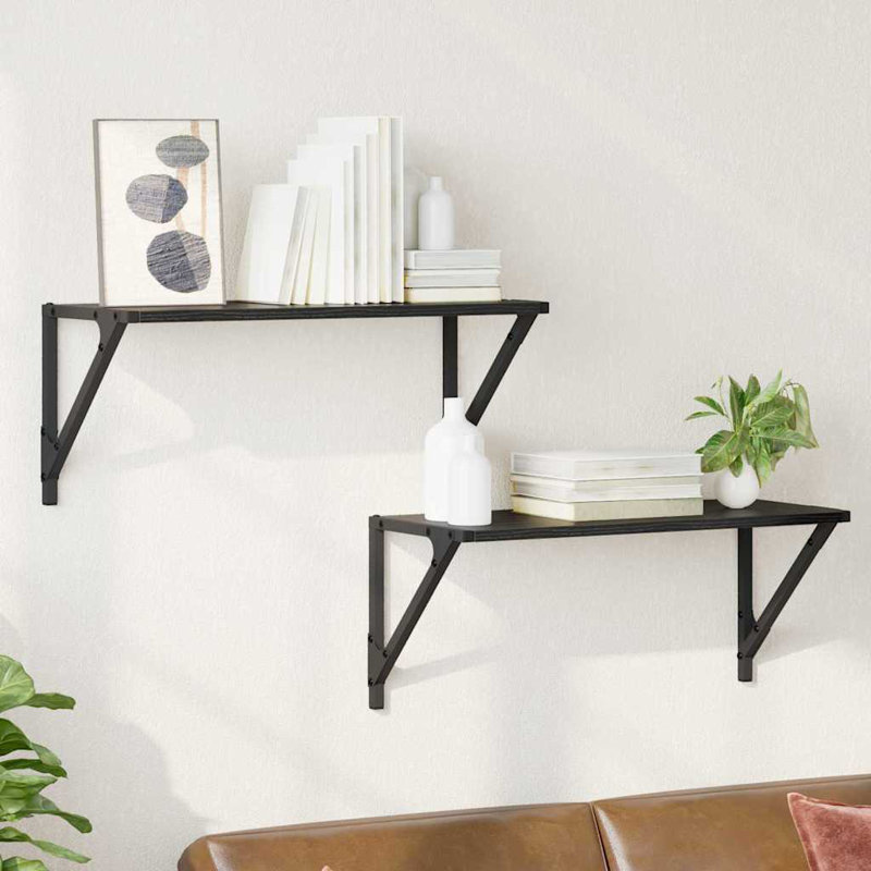 Floating Shelf, 25.5cm H x 60cm W x 25cm D, Black Oak