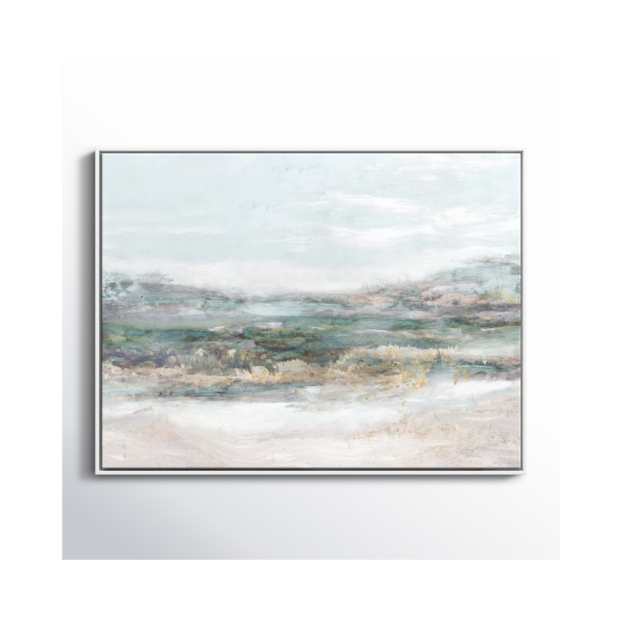 Dazzling by Matina Theodosiou - Painting Print on Canvas, White Framed Canvas, 31.5" H x 41.5" W x 2" D, No Mat