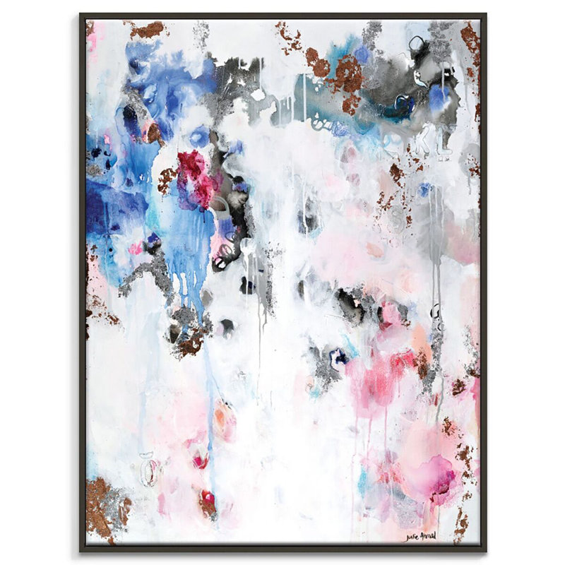 Julie Ahmad - Wrapped Canvas Painting, 102cm H x 76cm W, Black Floater Framed