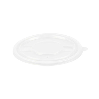 Restaurantware Plastic Lids for Containers 200 Pack Fits 42 and 58 oz To Go Boxes Clear Round Container Lids Sturdy Easy-Pull Tab Disposable Tight Fitting Covers for Takeaway Lunch Boxes