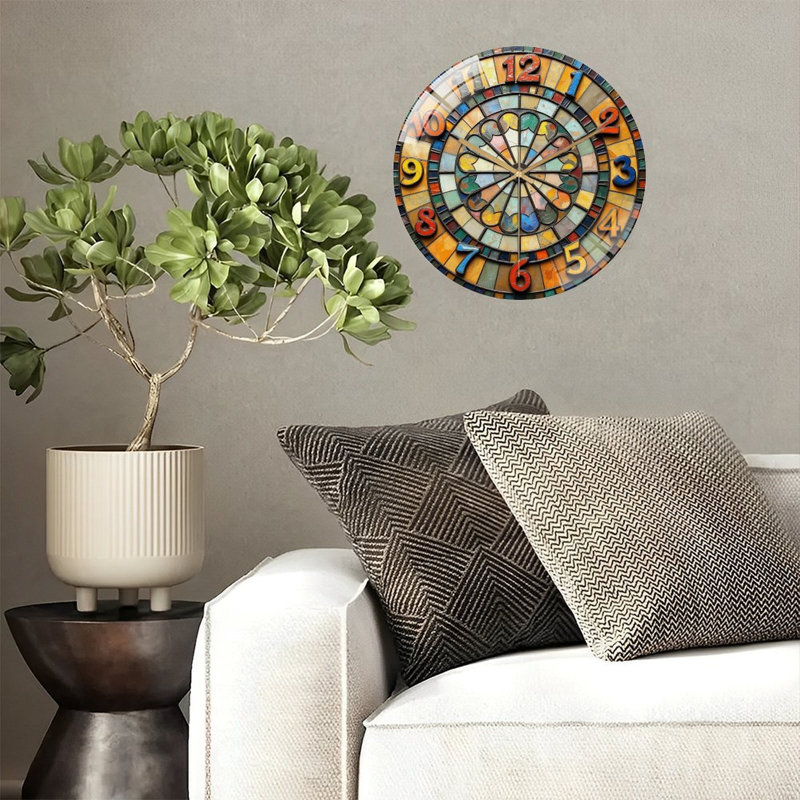  Wall Clock Home Decor Art Piece Art - 12'' Modern Glass Wall Clock