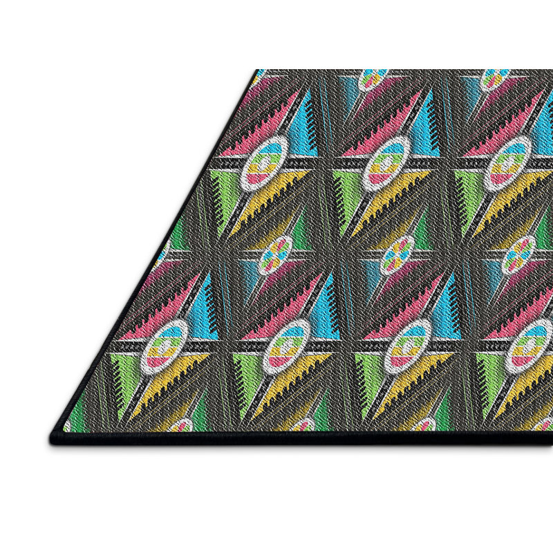 Tapis vert/bleu/rose zone, Rectangle 5 pi x 7 pi