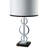 29" Tall Metal Table Lamp with Silver finish, Ring Style, White Round Shade-1333907303