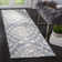 Ferrera Ikat Handmade Tufted Wool Blue / Ivory Area Rug