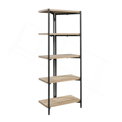 Bookcase with Thick Shelves, Brown Finish
