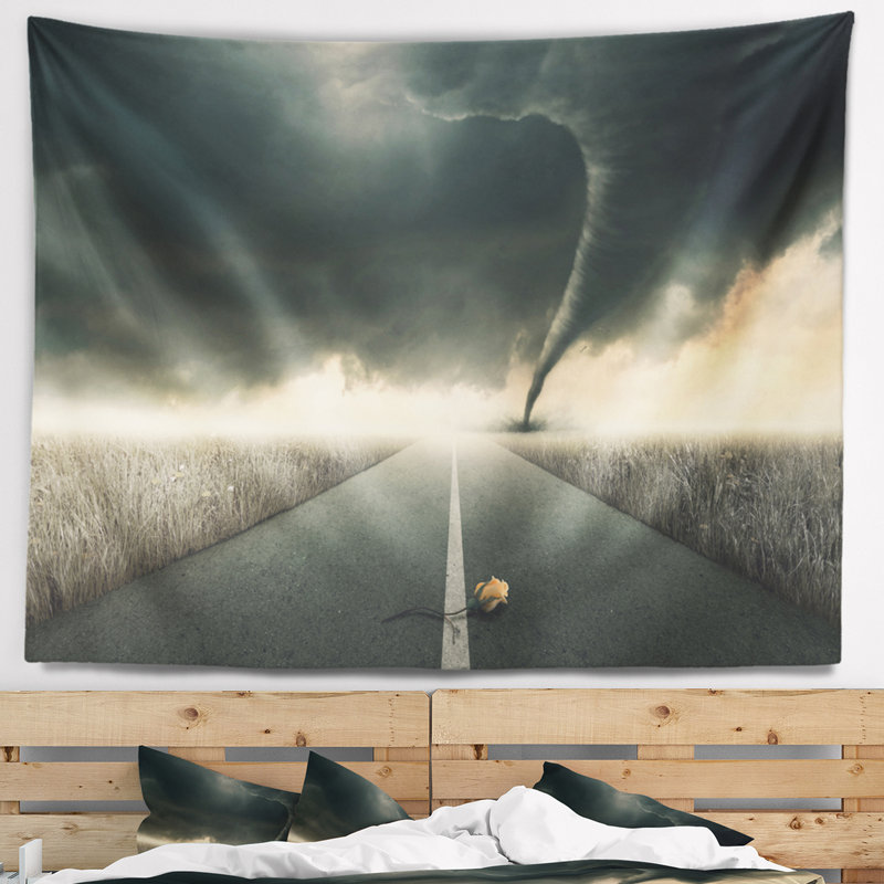 Tapisserie «Landscape Rose on the Dark Road», H 32 po x l 39 po