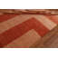 Tapis orange en laine noué à la main de conception unique 5 pi 7 po x 7 pi 11 po Newly Allyssa